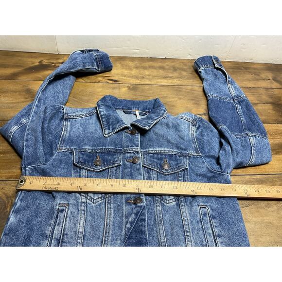 Free People Rumors Denim Jacket Indigo Boho Western Size XS - Picture 10 of 15
